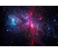 gdkldfg Papier Peint Panoramique Intissé 300x240cm Univers Étoiles Nature Rouge Et Bleu,Decoration Chambre/Salon,Tapisserie,Poster Murales