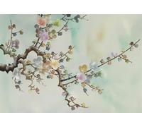 gdkldfg Papier Peint Panoramique Intissé 350x250cm Prunier Coloré Classique Aquarelle Art Paysage Naturel,Decoration Chambre/Salon,Tapisserie,Poster Murales