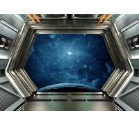 gdkldfg Papier Peint Panoramique Intissé Ciel Étoilé Bleu,Univers,Dessin Animé,Chambre Enfant Poster Mural Décoration pour Chambre, Salon 300x240cm
