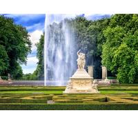 gdkldfg Papier Peint Panoramique Intissé Forêt,Sculpture,Fontaine,Paysage De Parc Poster Mural Décoration pour Chambre, Salon 350x250cm