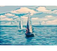 gdkldfg Papier Peint Panoramique Intissé Géométrique,Dessin Animé,Océan,Paysage Naturel Poster Mural Décoration pour Chambre, Salon 300x210cm