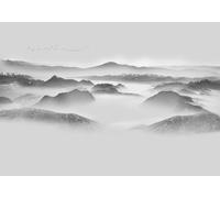 gdkldfg Papier Peint Panoramique Intissé Montagnes Grises,Zen,Paysage Naturel Poster Mural Décoration pour Chambre, Salon 300x210cm