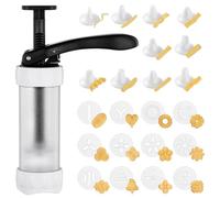 GDL Appareil a Churros, Multifonctionnel Machine a Spritz, Comprenant 12 Moules à Biscuits et 10 Douilles Pâtisserie, Décoration de Gâteaux et Desserts, Indispensable pour Les Fêtes, Blanc