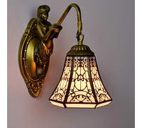 GDLight Style Tiffany Vintage Applique Murale Luminaire Vitrail Ombre Déesse Base Applique Murale pour Cuisine Island Salle À Manger Salon, E27,1Light