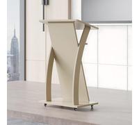 GdloWOoc Pupitre De Conférence, Inclinable Podium De Présentation avec 4 Roues Fond Stable, Table De Présentations pour Église, Conférence, École(Gray,Wood Particle Board)