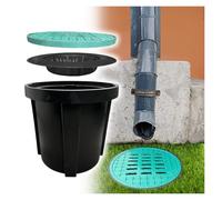 GDMDPTE Bassin de rétention Peu Profond avec Panier à débris - Installation sans perçage pour Descente de gouttière enterrée et Gestion Efficace des eaux (Diamètre 64 x Hauteur 80 cm) - Idéal pour l