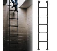 GDMDPTE Échelle de Secours pour puits de lumière, en Tuyau de Fer Industriel, marches métalliques durables pour Une Utilisation intérieure et extérieure, supporte jusqu'à 150 kg (330 LB)