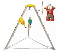 GDMDPTE Kit de Sauvetage pour Espace confiné, trépied en Aluminium Robuste, Pied télescopique de 1,34 à 2,14 m, Corde de Protection antichute pour puits Profonds, égouts, conduits de fumée