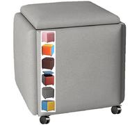 GDMDPTE Pouf Cube empilable 5 en 1 avec Rangement Polyvalent, roulettes, Repose-Pieds et Banc. Pouf élégant pour Salon, entrée et Chambre. Solution d'assise créative.