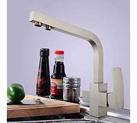 GDMDPTE Robinet de Cuisine en Laiton Massif Nickel brossé - Mélangeur d'eau Chaude et Froide avec Sept Fonctions de Purification d'eau pour Une Maison Moderne