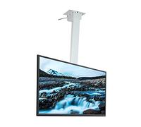 GDMDPTE Support TV Plafond, Support TV, Support TV Plafond motorisé réglable en Hauteur, télécommande et Double Interrupteur, réglage de la Distance Entre Les Trous Gauche et Droit, Blanc - 100 cm