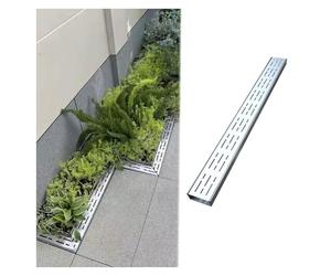 GDMDPTE Système de Drainage extérieur avec Grille de gouttière perforée en métal pour Un Drainage Rapide de l'eau - Idéal pour l'aménagement paysager, l'allée, Le Garage, la terrasse et Le Jardin (1