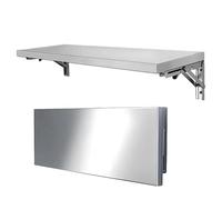 GDMDPTE Table Pliante Murale en Acier Inoxydable - Étagère de Cuisine Rabattable de 80 cm, Gain de Place, idéale pour Les Repas, Les Loisirs créatifs ou Le Bureau - Design Durable et élégant