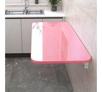 GDMDPTE Table Pliante Murale Gain de Place avec étagère Rabattable pour Garage, Bureau, Cuisine et Bar - Polyvalente, 70 x 40 cm, Blanc et Rose - Solution idéale pour la buanderie et Les Loisirs cré