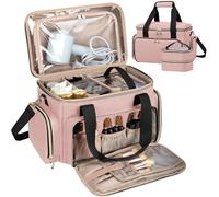 GDNasist Grande trousse de maquillage, trousse de maquillage portable de voyage, rose
