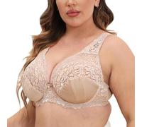GDNIA Armatures Sexy Sheer Lace Floral Soutien-Gorge Femmes Minimizer Non Doublé Soutien-Gorge Grande Taille Minimizer Couverture Complète Non Rembourré Soutiens-Gorge De Tous Les Jours