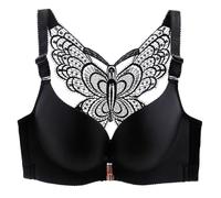 GDNIA Soutien-Gorge Papillon en Dentelle à Fermeture Frontale pour Femmes Beau Dos Push Up Non rembourré sans Armature Bralette Soutien-Gorge