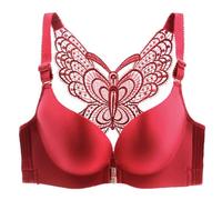 GDNIA Soutien-Gorge Papillon en Dentelle à Fermeture Frontale pour Femmes Beau Dos Push Up Non rembourré sans Armature Bralette Soutien-Gorge
