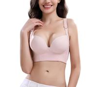GDNIA Soutien-Gorge Sculptant Uplift Push Up Deep Cup Full Back Coverage Rose 95F