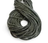 GDO GIOIE D'ORIENTE Cordon strass couleur hématite 6 mm x 30 m - Tube en silicone avec âme flexible recouvert de strass pour la création de sacs à faire soi-même, poignées, bordures et accessoires de