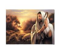 GDPOOTREE Affiches Et Impressions Vintage Représentant Dieu Chrétien, Jésus Le Berger, Christ, Croyance, Foi, Toile, Art Mural, Décoration De Salon, A3 60X90Cm Sans Cadre