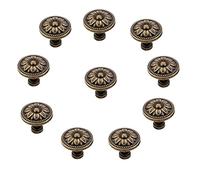 GDQLCNXB Lot de 10 boutons de tiroir vintage en forme de fleur en métal bronze