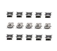 GDQLCNXB Lot de 15 mini USB type B femelle 5 broches 180 degrés SMD SMT PCB