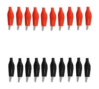GDQLCNXB Lot de 20 pinces crocodiles noires et rouges isolées avec gaine souple pour câble de test (moyenne)