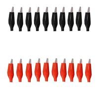 GDQLCNXB Lot de 20 pinces crocodiles noires et rouges isolées souples pour câbles de test (petites)