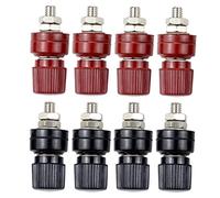 GDQLCNXB Lot de 4 bornes de raccordement en cuivre 555 M8 8 mm Régulateur de tension Borne d'alimentation Rouge et Noir