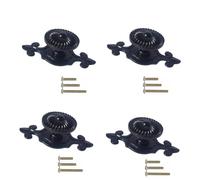 GDQLCNXB Lot de 4 boutons de tiroir en métal avec plaques arrière en forme de champignon Noir