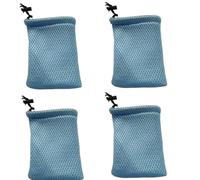 GDQLCNXB Lot de 8 petits sacs de rangement en maille de nylon avec cordon de serrage, 12,7 x 8,9 cm, pour mini affaires, chargeur MP3, écouteurs, clés - Bleu, bleu, 13 x 9cm / 5" x 3.5", Voyage