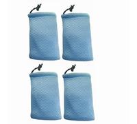 GDQLCNXB Lot de 8 petits sacs de rangement en maille de nylon avec cordon de serrage Bleu 10 x 15 cm, bleu, 6" x 4", Voyage