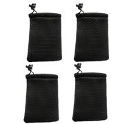 GDQLCNXB Lot de 8 petits sacs en maille de nylon noir avec cordon de serrage pour petits objets de voyage (13 x 9 cm), noir, 5" x 3.5", Voyage