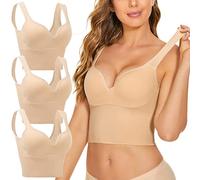 Gdqzzeaiix Brassiere Femme,3 pièces Femmes Sports Soutien Gorge sans Fil Confort Sleep Bra Plus Size activité d'entraînement Bras avec des Coussinets Non Amovibles façonnant Le Soutien Gorge