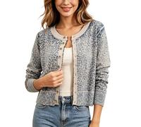 Gdqzzeaiix Gilets Femme,Gilet en Maille brodée - Pull Doux et léger en Grosse Maille Confortable, Ouvert sur Le Devant, orné d'un Motif Floral, idéal au Quotidien.
