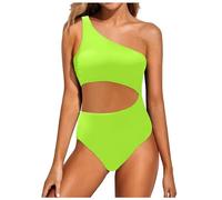 Gdqzzeaiix Maillot De Bain Gainant Ventre Plat,Maillot de Bain 1 pièce asymétrique épaule dénudée pour Femmes Couverture complète Trou de Serrure