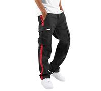 Gdqzzeaiix Pantalon Large Homme,Hommes Quatre Saisons Rue Loisirs Sports Poche Pied Bouche Cap Corde Taille À Lacets Patchwork Standard Tissé Cargo Pantalon