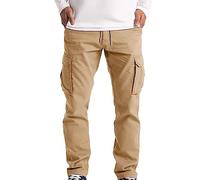 Gdqzzeaiix Pantalon RandonnéE Homme,Hommes Printemps et Automne Style Ample Grande Taille Loisirs Trois chaîne Outillage Poche Pantalon Droit