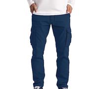 Gdqzzeaiix Pantalon RandonnéE Homme,Hommes Printemps et Automne Style Ample Grande Taille Loisirs Trois chaîne Outillage Poche Pantalon Droit