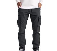 Gdqzzeaiix Pantalon RandonnéE Homme,Hommes Printemps et Automne Style Ample Grande Taille Loisirs Trois chaîne Outillage Poche Pantalon Droit