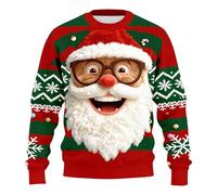 Gdqzzeaiix Pull Homme Noel Moche, Pull'de Noel Moche,Pull d'hiver décontracté en Maille côtelée Manches Longues col Rond Doux et Chaud pour Homme sans Capuche Confortable Parfait journée Froide