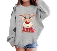 Gdqzzeaiix Pull Noel Enfant, Pull Noel Fille 3-10 Ans, Sweat-Shirt Graphique Fille col du Cou Manches Longues Pull Tombant Confortable Quotidien Loisir Sortie