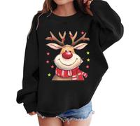 Gdqzzeaiix Pull Noel Enfant, Pull Noel Fille 3-10 Ans, Sweat-Shirt Graphique Fille col du Cou Manches Longues Pull Tombant Confortable Quotidien Loisir Sortie