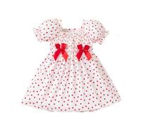 Gdqzzeaiix Robe Ceremonie Fille,Robe sans Manches pour Fille ornée d'un imprimé cœur sur Les Manches et d'un nœud décoratif idéale pour la Saint-Valentin Parfaite pour Une Fille ou Un bébé