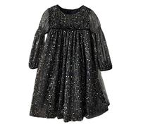 Gdqzzeaiix Robe De Soiree Fille 12 Ans,Robe à Paillettes étoiles et Lune à Manches Longues pour Filles idéale pour Les fêtes et Les soirées dansantes