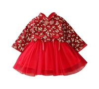 Gdqzzeaiix Robe Enfant Fille,Robes de fée pour Enfants en Bas âge bébés Filles Robes de Princesse pour Le Nouvel an Chinois Costumes de Performance brodés Tang