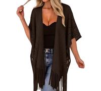Gdqzzeaiix Robe Plage,Paréo de Plage décontracté en Maille Transparente avec Franges, léger et idéal pour Les Vacances en Plein air et Le Soleil.