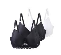 Gdqzzeaiix sans Complexe Soutien Gorge,Bandoulière Confortable et Transparente 3 pièces sans Fil Dos sans éponge avec Bretelles Convertibles