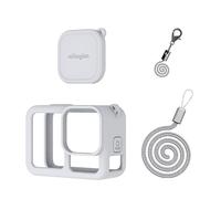 Gdraco Boîtier de protection en silicone pour caméra d'action GoPro Hero 13 - Avec bouchon d'objectif et cordon pour GoPro Hero 13 (gris clair)